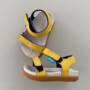 Native Shoes Kids Sandals in Yellow and Navy